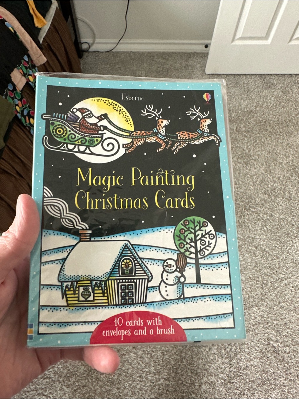 NWT Usborne Magic Painting Christmas Cards - Holiday Art Kit (Blue/Black)